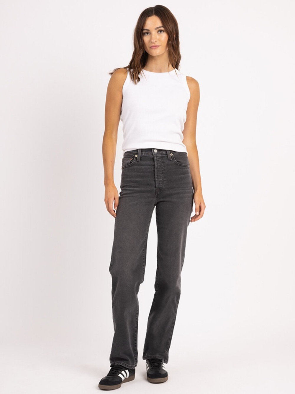 Levi’s Ribcage Straight Jeans | Size 28 | Washed Black